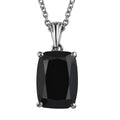 Thai Black Spinel 8.50 ctw Solitaire Pendant Necklace in Stainless Steel 20 Inches - Sticky add to cart bar
