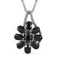 Thai Black Spinel Pendant Necklace (20 Inches) in Stainless Steel 4.90 ctw - Sticky add to cart bar