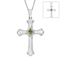 Narsipatnam Alexandrite Cross Pendant Necklace in Rhodium Over Sterling Silver 20 Inches 0.46 ctw - Sticky add to cart bar