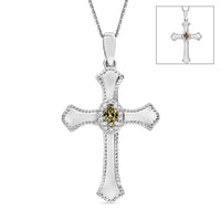 Narsipatnam Alexandrite Cross Pendant Necklace in Rhodium Over Sterling Silver 20 Inches 0.46 ctw