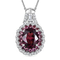 Orissa Rhodolite Garnet and Multi Gemstone 3.15 ctw Water Ripples Pendant Necklace in Rhodium Over Sterling Silver 20 Inches - Sticky add to cart bar
