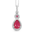 Niassa Ruby (FF) 3.50 ctw Pendant Necklace 20 Inches in Rhodium Over Sterling Silver - Sticky add to cart bar