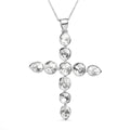D'Joy Polki Moissanite 2.75 ctw Cross Pendant Necklace 20 Inches in Rhodium Over Sterling Silver - Sticky add to cart bar