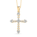 Diamond G-H I3 0.25 ctw Cross Pendant Necklace in 10K Yellow Gold 18 Inches - Sticky add to cart bar
