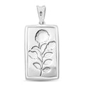 Rose Bar Pendant Necklace in 10K White Gold 2 Grams 20 Inches - Sticky add to cart bar
