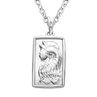 Koi Fish Pendant Necklace in 10K White Gold 2 Grams 20 Inches