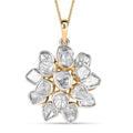 D'Joy Polki Moissanite 3.80 ctw Pendant Necklace 20 Inches in 18K Vermeil Yellow Gold Over Sterling Silver - Sticky add to cart bar