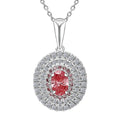 Luxuriant Lab Grown Pink Diamond (IR) (VS) and Lab Grown Diamond 1.00 ctw Rose Radiance Pendant Necklace in Rhodium Over Sterling Silver 20 Inches - Sticky add to cart bar