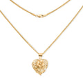 Blossom Heart Pendant Necklace in 10K Yellow Gold 20 Inches 3 Grams - Sticky add to cart bar