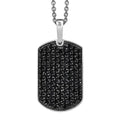 Karis Thai Black Spinel 2.60 ctw Dogtag Pendant in Platinum Bond with Stainless Steel Necklace 20 Inches - Sticky add to cart bar