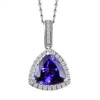 Certified & Appraised Rhapsody AAAA Tanzanite and E-F VS Diamond 4.16 ctw Pendant Necklace in 950 Platinum (20 Inches) (Del. in 10-15 Days)