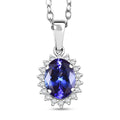 Certified & Appraised Rhapsody AAAA Tanzanite and E-F VS Diamond 1.76 ctw Sunburst Pendant Necklace in 950 Platinum 20 Inches (Del. in 10-15 Days) - Sticky add to cart bar