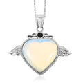 Opalite and Multi Gemstone 29.00 ctw Pendant Necklace in Silvertone 20 Inches - Sticky add to cart bar