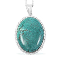 Chrysocolla Jasper 53.00 ctw Pendant Necklace in Silvertone 20 Inches - Sticky add to cart bar