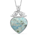 Red Aventurine and Multi Gemstone 35.50 ctw Heart Pendant Necklace in Silvertone 20 Inches - Sticky add to cart bar