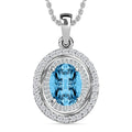 Rhapsody AAAA Santa Maria Aquamarine and E-F VS2 Diamond Pendant Necklace 20 Inches in 950 Platinum 4.70 Grams 2.30 ctw - Sticky add to cart bar