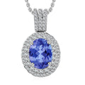 Luxoro Premium Tanzanite and G-H I1 Diamond Pendant Necklace 20 Inches in 14K White Gold 2.42 ctw - Sticky add to cart bar