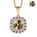 Luxoro AAA Turkizite, Padparadscha Sapphire and I2 Diamond 3.10 ctcw Sunshine Pendant Necklace 20 Inches in 10K Yellow Gold - Sticky add to cart bar