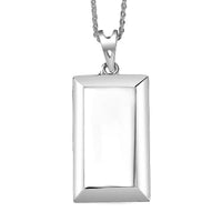 Bar Pendant Necklace 20 Inches in Rhodium Over Sterling Silver 2 Grams
