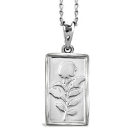 950 Platinum Rose Bar Pendant Necklace 20 Inches 6.2 Grams