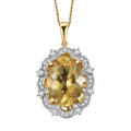 D'Joy Yellow Labradorite and White Zircon 5.50 ctw Sunfire Majesty Pendant Necklace 20 Inches in 18K Vermeil Yellow Gold Over Sterling Silver - Sticky add to cart bar