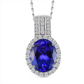 Certified & Appraised Rhapsody AAAA Tanzanite and E-F VS Diamond 3.92 ctw Pendant Necklace in 950 Platinum 20 Inches - Sticky add to cart bar