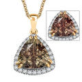 Certified & Appraised Luxoro AAA Turkizite and G-H I2 Diamond 3.35 ctw Pendant Necklace in 14K Yellow Gold 20 Inches - Sticky add to cart bar
