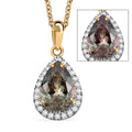 Certified & Appraised Luxoro AAA Turkizite and G-H I2 Diamond 2.57 ctw Pendant Necklace in 14K Yellow Gold 20 Inches - Sticky add to cart bar