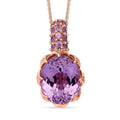 D'Joy Martha Rocha Kunzite and Multi Gemstone 7.40 ctw Lavender Bloom Pendant Necklace in 18K Vermeil Rose Gold Over Sterling Silver 20 Inches - Sticky add to cart bar