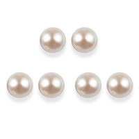 EverTrue Set of 3 Freshwater Pearl Solitaire Stud Earrings in Stainless Steel