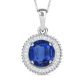 Rhapsody AAAA Ceylon Blue Sapphire and E-F VS2 Diamond Pendant Necklace 20 Inches in 950 Platinum 1.76 ctw - Sticky add to cart bar