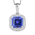 Luxoro Octagon Gemstone and Diamond Halo Pendant - Sticky add to cart bar