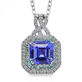 Rhapsody AAAA Tanzanite, Paraiba Tourmaline and E-F VS Diamond 3.20 ctw Midnight Deco Pendant Necklace in 950 Platinum 20 Inches - Sticky add to cart bar
