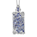 D'Joy Tanzanite 4.10 ctw Art Deco Pendant Necklace 20 Inches in Rhodium Over Sterling Silver - Sticky add to cart bar