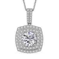 D'Joy Moissanite 2.50 ctw Pendant Necklace 20 inches in Rhodium Over Sterling Silver