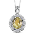 D'Joy Premium Yellow Apatite and Moissanite 4.90 ctw Imperial Dawn Pendant Necklace in Rhodium Over Sterling Silver 20 Inches - Sticky add to cart bar