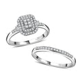 D'Joy Set of 2 Diamond Stackable Ring in Rhodium Over Sterling Silver (Size 6) 0.46 ctw - Sticky add to cart bar