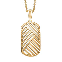 Linear Geometry Pendant Necklace in 10K Yellow Gold 2.85 Grams 20 Inches