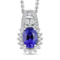 D'Joy AAA Tanzanite and White Zircon 1.30 ctw Starburst Pendant Necklace in Rhodium Over Sterling Silver 20 Inches - Sticky add to cart bar