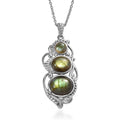 Madagascar Fire Labradorite 8.30 ctw Pendant Necklace in Stainless Steel 20 Inches - Sticky add to cart bar