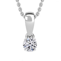Luxuriant Lab Grown Diamond E-F VS Solitaire Pendant Necklace in 14K White Gold 20 Inches 0.50 ctw