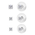 D'Joy Set of 3 Moissanite 2.85 ctw Stud Earrings in Rhodium Over Sterling Silver - Sticky add to cart bar