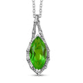 D'Joy Chartreuse Quartz (Triplet) 4.50 ctw Forest Fang Pendant Necklace in Platinum Over Sterling Silver 20 Inches - Sticky add to cart bar