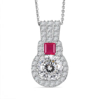 D'Joy 120 Facet Moissanite and Chrome Diopside 3.60 ctw Pendant Necklace in Rhodium Over Sterling Silver 20 Inches