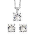 J Francis Embellished with Crystal by Swarovski Stud Earrings and Pendant Necklace (20 Inches) in Stainless Steel - Sticky add to cart bar