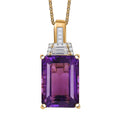 D'Joy Lusaka Amethyst, Moissanite Pendant Necklace (20 Inches) in 18K Vermeil YG Over Sterling Silver 8.20 ctw - Sticky add to cart bar