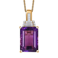 D'Joy Lusaka Amethyst, Moissanite Pendant Necklace (20 Inches) in 18K Vermeil YG Over Sterling Silver 8.20 ctw