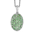 D'Joy Tsavorite Garnet 1.70 ctw Pendant Necklace in Rhodium Over Sterling Silver 20 Inches - Sticky add to cart bar