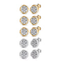 Set of 5 - Luxuriant Lab Grown Diamond (G-H, SI) Solitaire Stud Earrings in 18K Vermeil Yellow Gold and Rhodium Over Sterling Silver 2.50 ctw (Del. In 10-12 Days) - Sticky add to cart bar