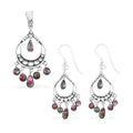 Santa Fe Style Multi Gemstone 18.00 ctw Pendant and Earrings in Sterling Silver - Sticky add to cart bar